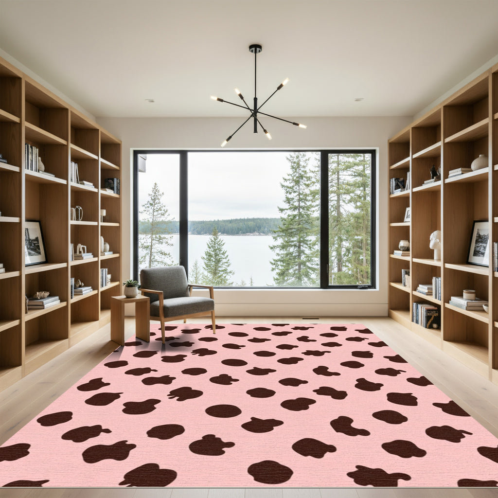 Pink Brown Spotty Scatter Rug