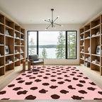 Pink Brown Spotty Scatter Rug