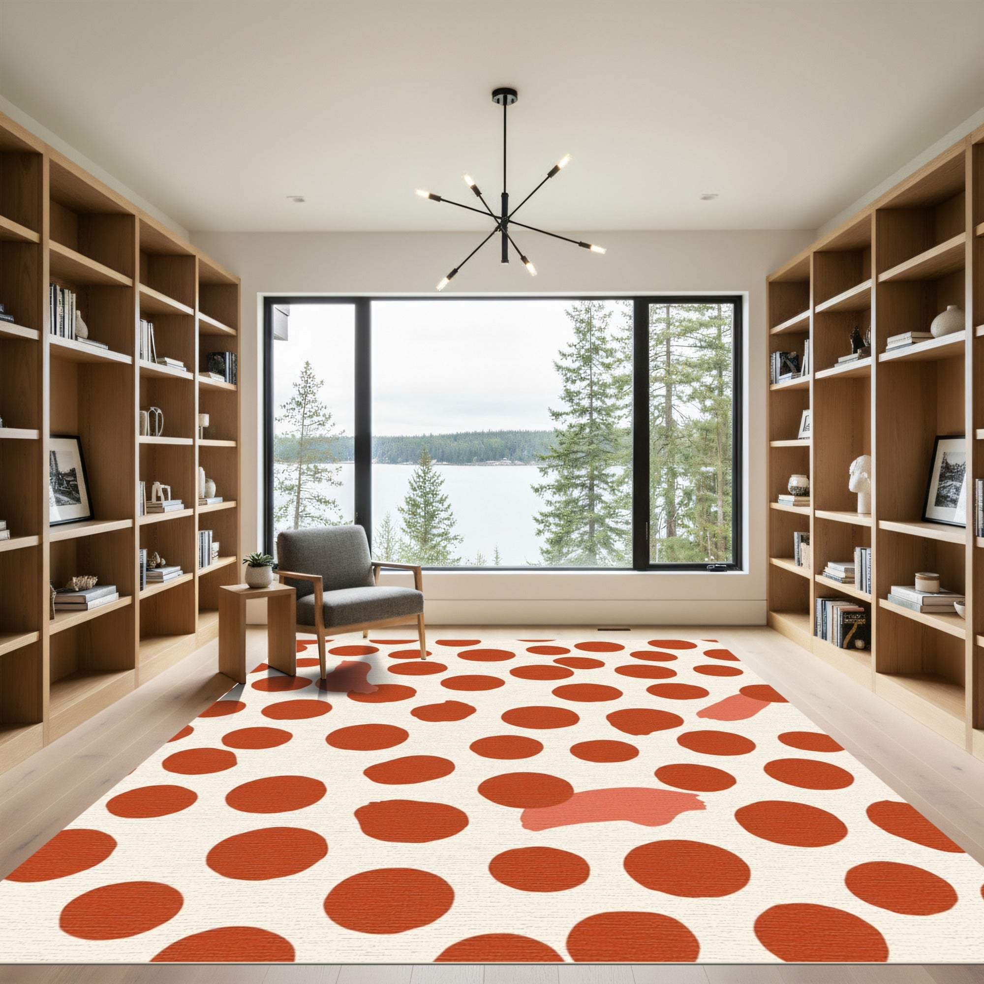Coral Blush Dot Splash Rug