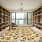Earthy Speckled Leopard Spots Accents Rug