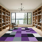 Amethyst Purple Geometric Block Rug