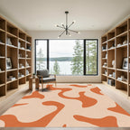 Terracotta Organic Swirl Abstract Rug