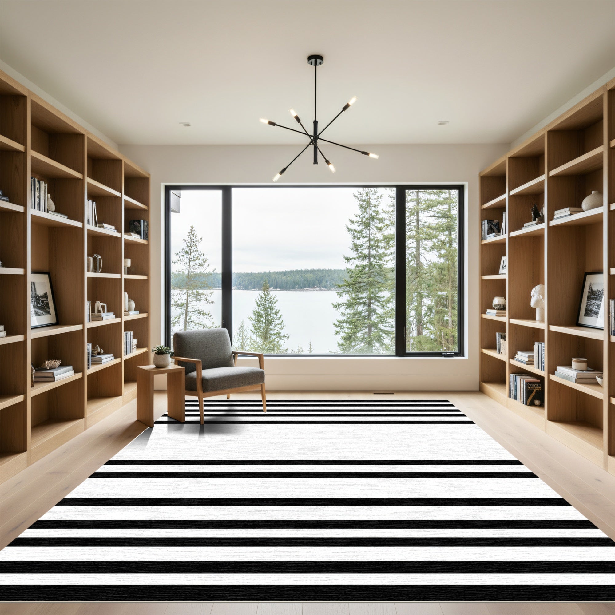 Monochromatic Horizontal Stripe Rug