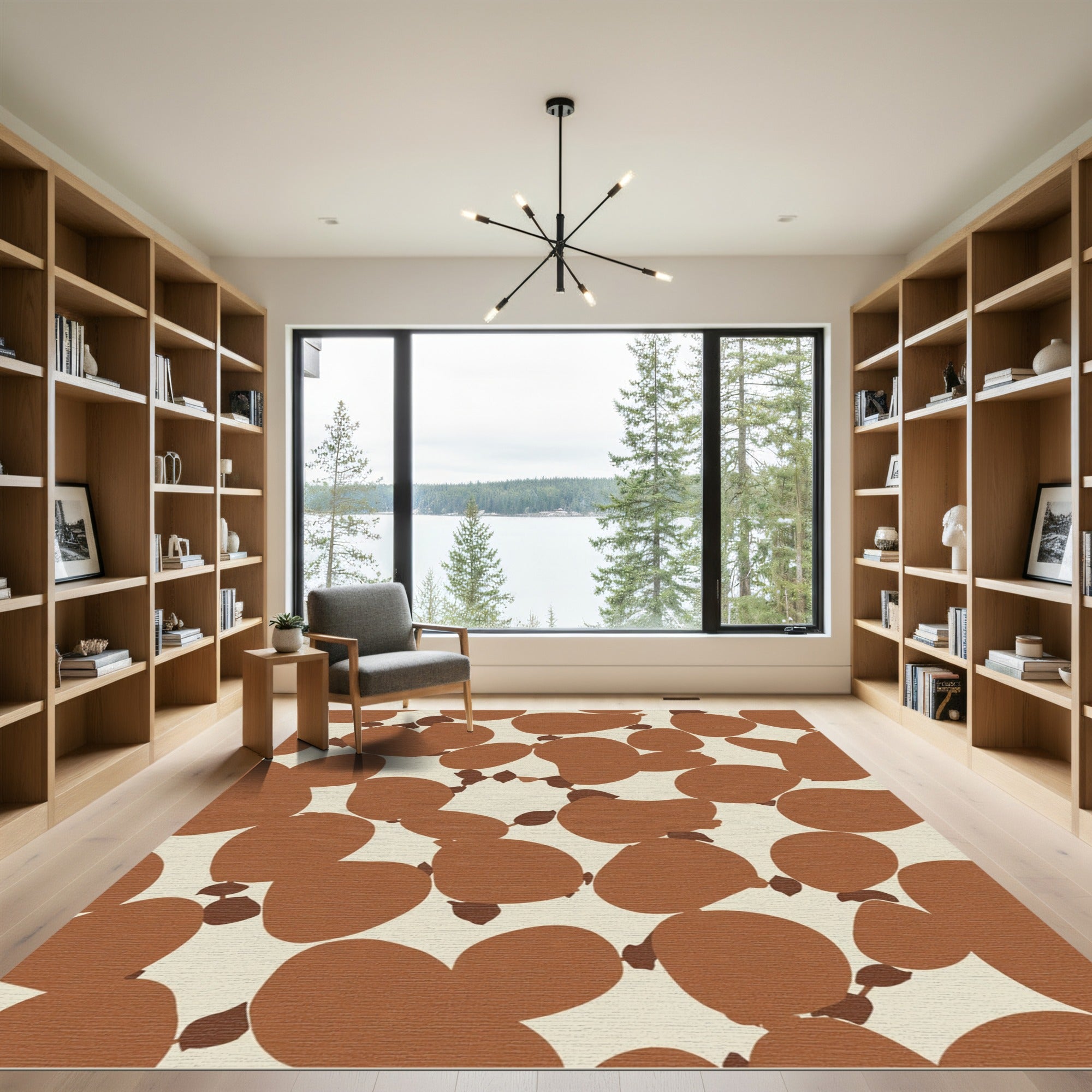 Terra Cotta Organic Abstract Drops Rug