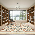 Rustic Earthy Diamond Stripe Rug