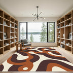 Earthy Tones Abstract Flow Rug