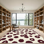 Black Spots Cream Abstract Spots Rug