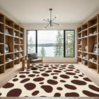 Brown Spotted Light Background Animal Print Rug
