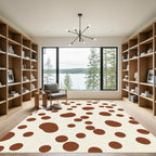 Cream Brown Polka Dot Splash Rug