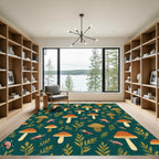 Mushroom Woodland Creatures Forest Rug