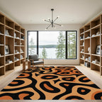 Abstract Organic Terracotta Swirls Rug