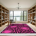 Hot Pink Abstract Leopard Agate Rug