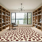 Crimson Organic Scattered Shapes Rug