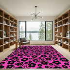 Bold Black Floral Field Rug