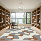 Brown Gray Organic Camouflage Shapes Rug