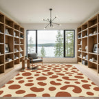 Tan Brown Abstract Blob Rug