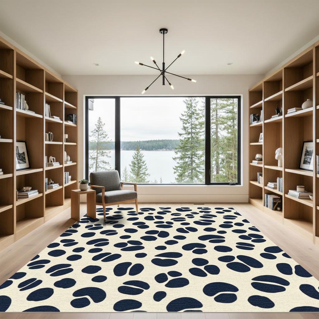 Navy Bean Shaped Spotty Rug