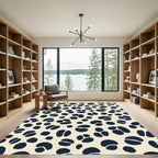 Navy Bean Shaped Spotty Rug