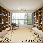 Sandy Beige Black Dot Border Rug