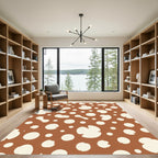 Brown Cream Organic Blob Rug