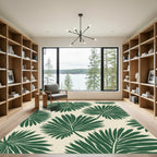 Emerald Fern Frond Arrangement Rug