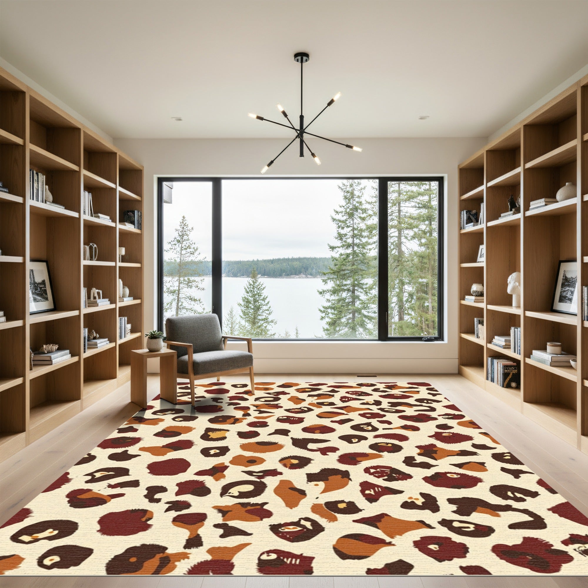 Warm Tones Leopard Spot Composition Rug