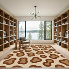 Brown and Tan Spotted Animal Print Rug