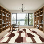 Terracotta Abstract Geometric Blocks Rug