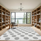 Gray Polka Dot Diagonal Pattern Rug