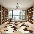 Abstract Earthy Tone Camo Shapes Rug