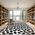 Bold Black Brushstroke Scatter Rug