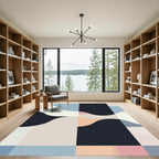 Geometric Abstraction Soft Palette Waves Rug
