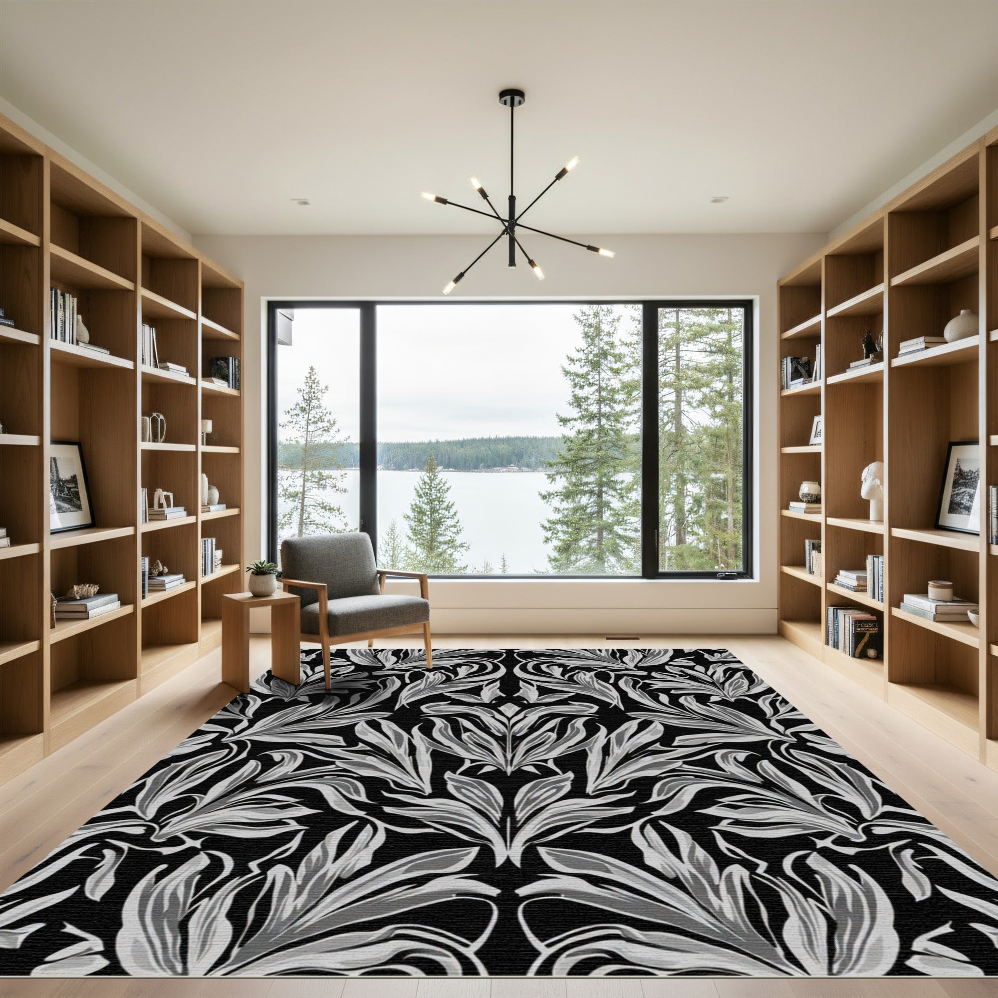 Monochromatic Leaf Symmetry Composition Rug