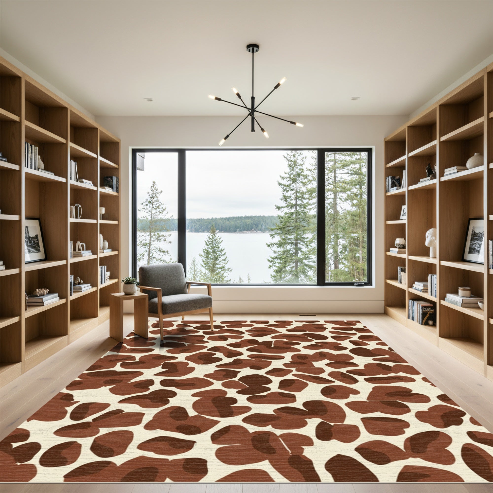 Brown Spotted Abstract Spots Rug