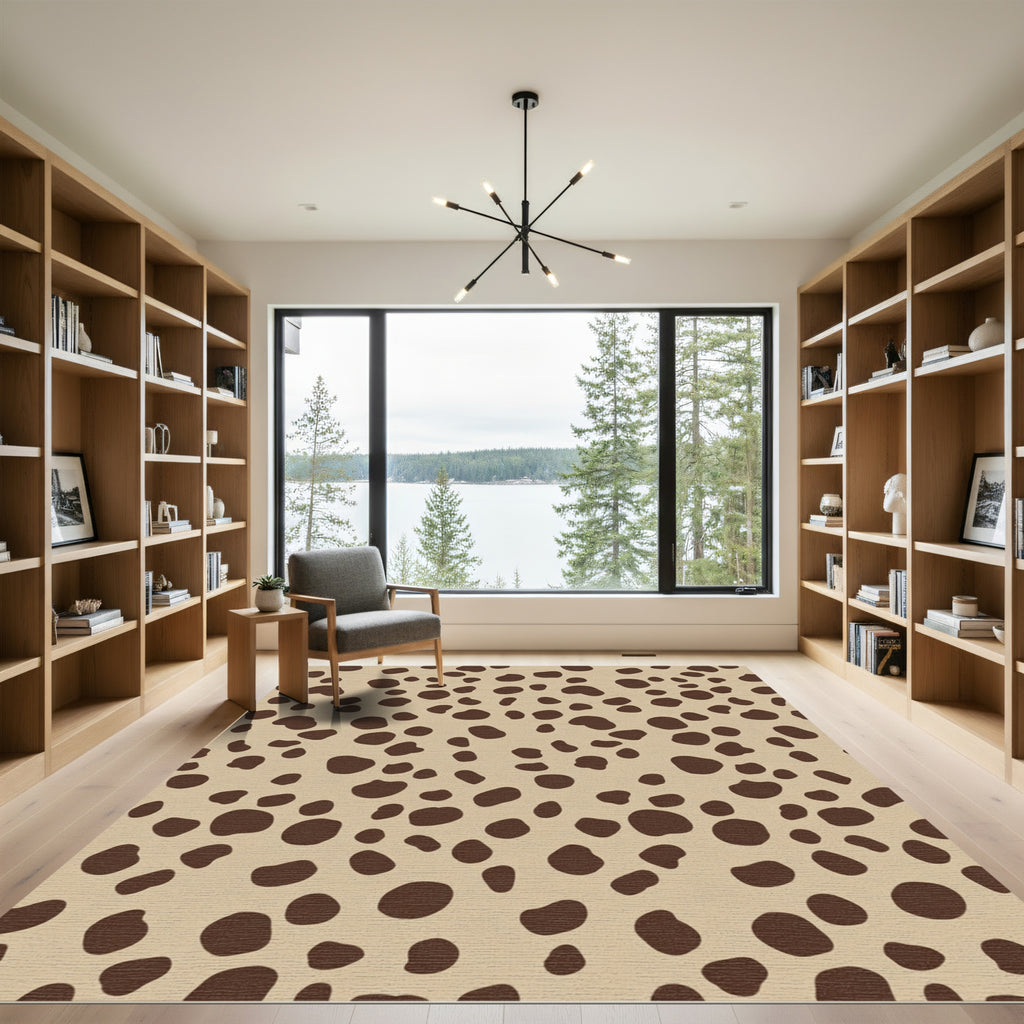 Tan Brown Spotty Organic Rug