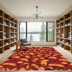 Rusty Orange Abstract Amoeba Rug