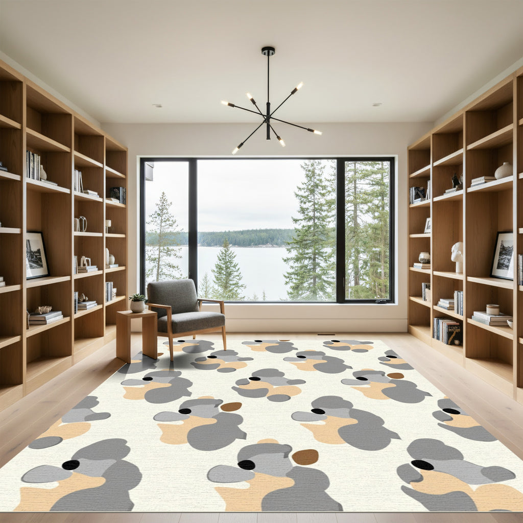Gray Tan Abstract Animal All Over Rug
