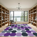 Purple Gray Octagon Grid Rug