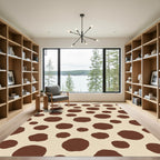 Brown Beige Scattered Circles Rug