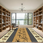 Spotted Tan Faux Fur Stripe Rug