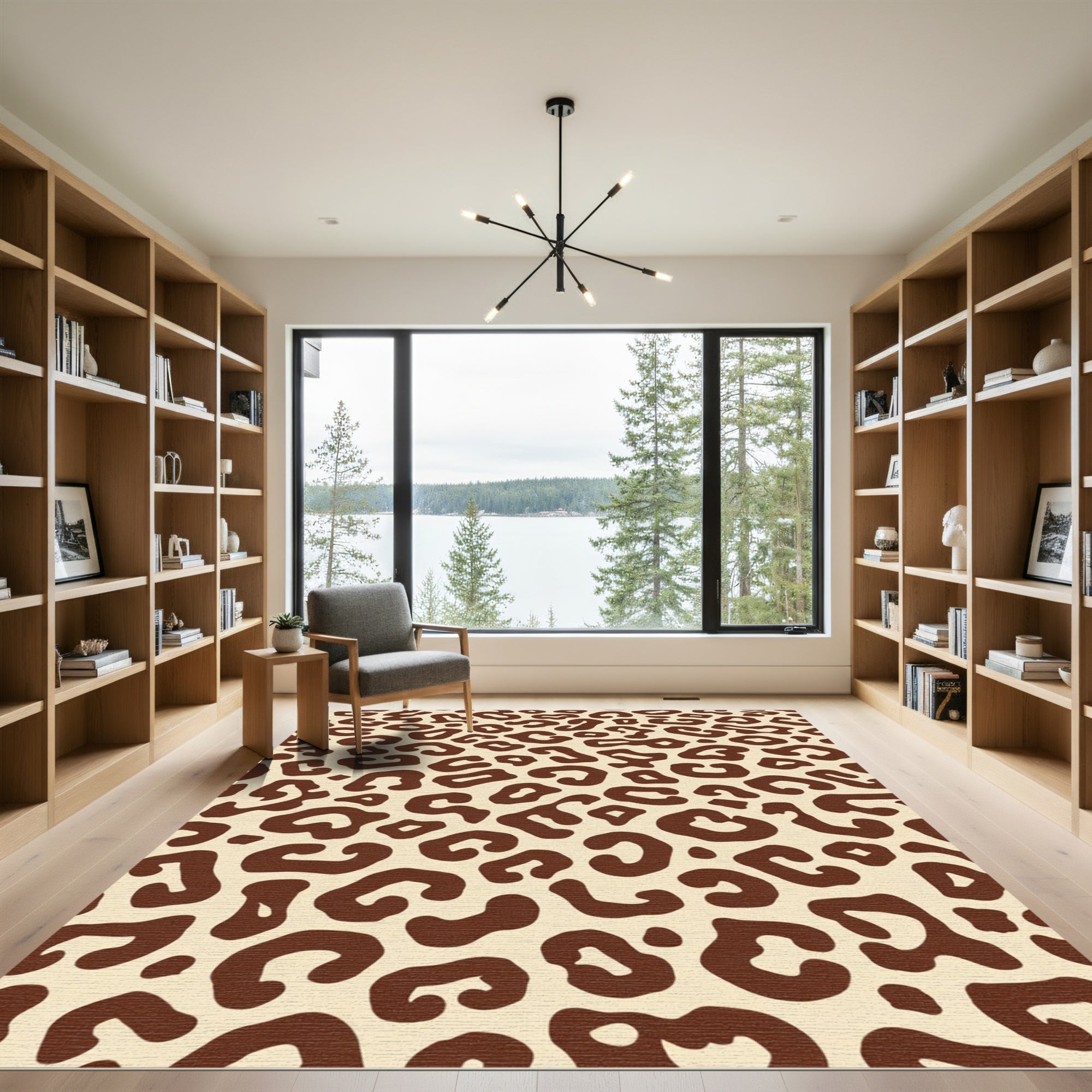 Brown Leopard Spot All Over Rug