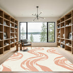 Coral Wave Brushstroke Rug