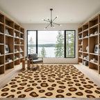 Neutral Tan Leopard Spot Rug