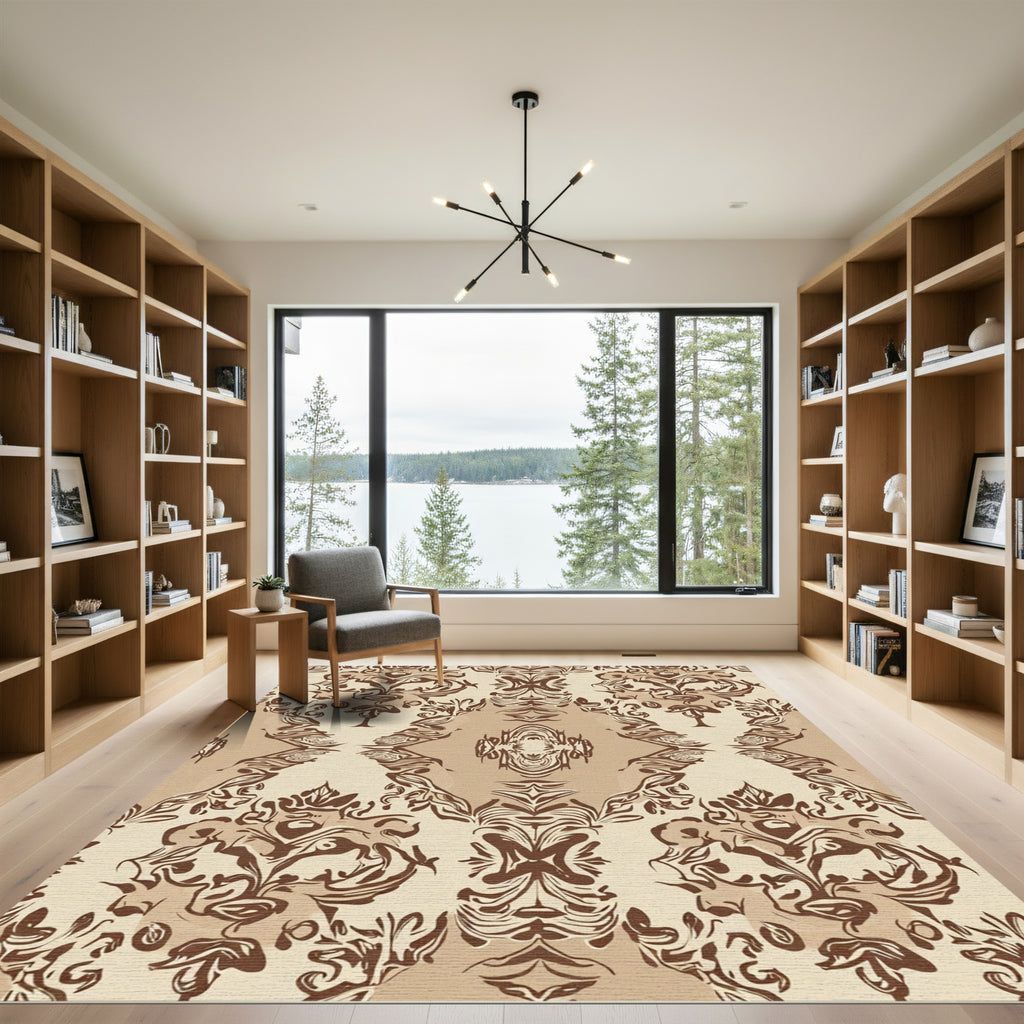 Earthy Savanna Abstract Floral Rug