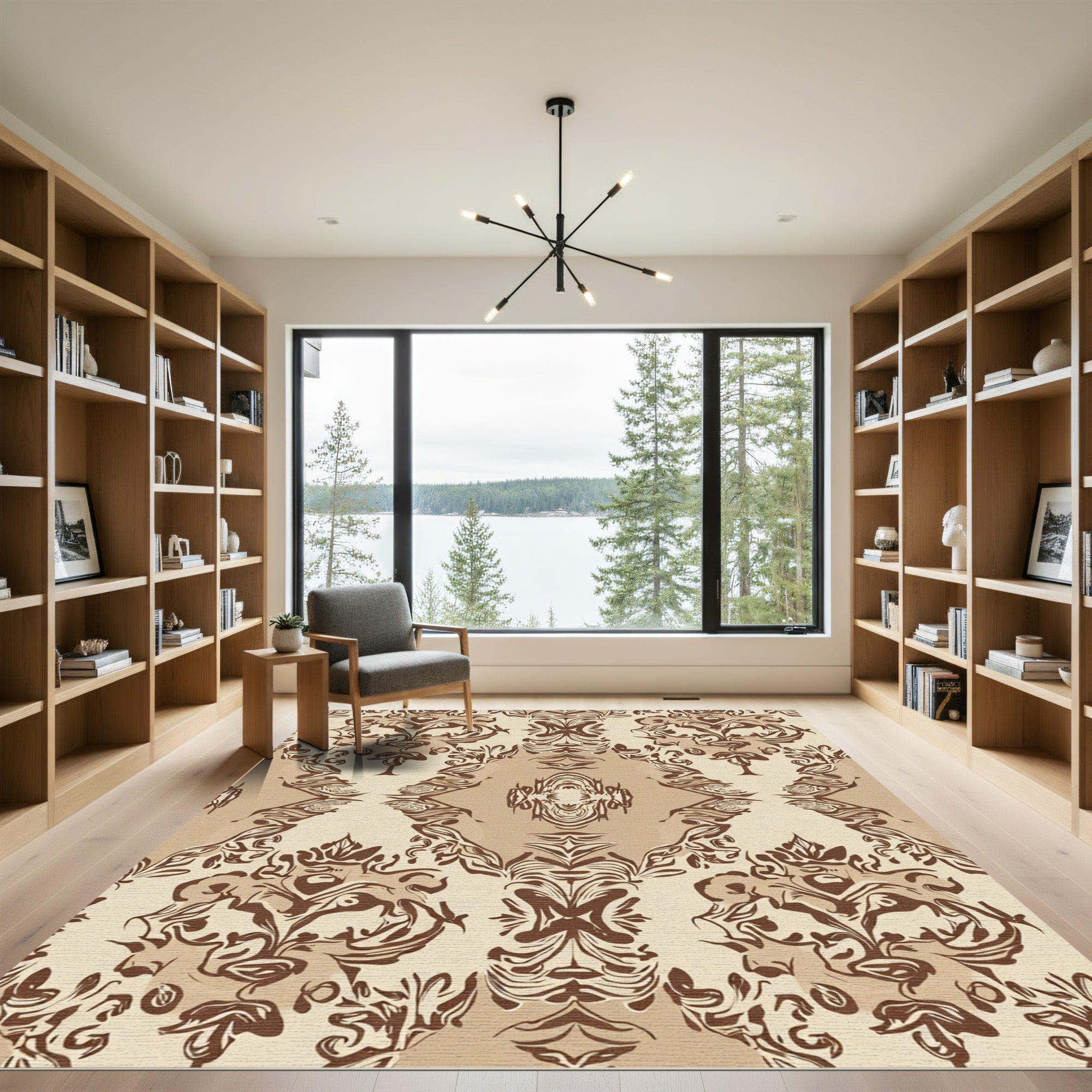 Earthy Savanna Abstract Floral Rug