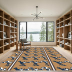 Brown Indigo Bird Animal Repeating Rug