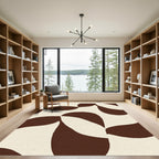 Abstract Brown Organic Shapes Rug