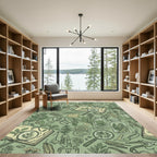 Botanical Field Study Illustration Rug