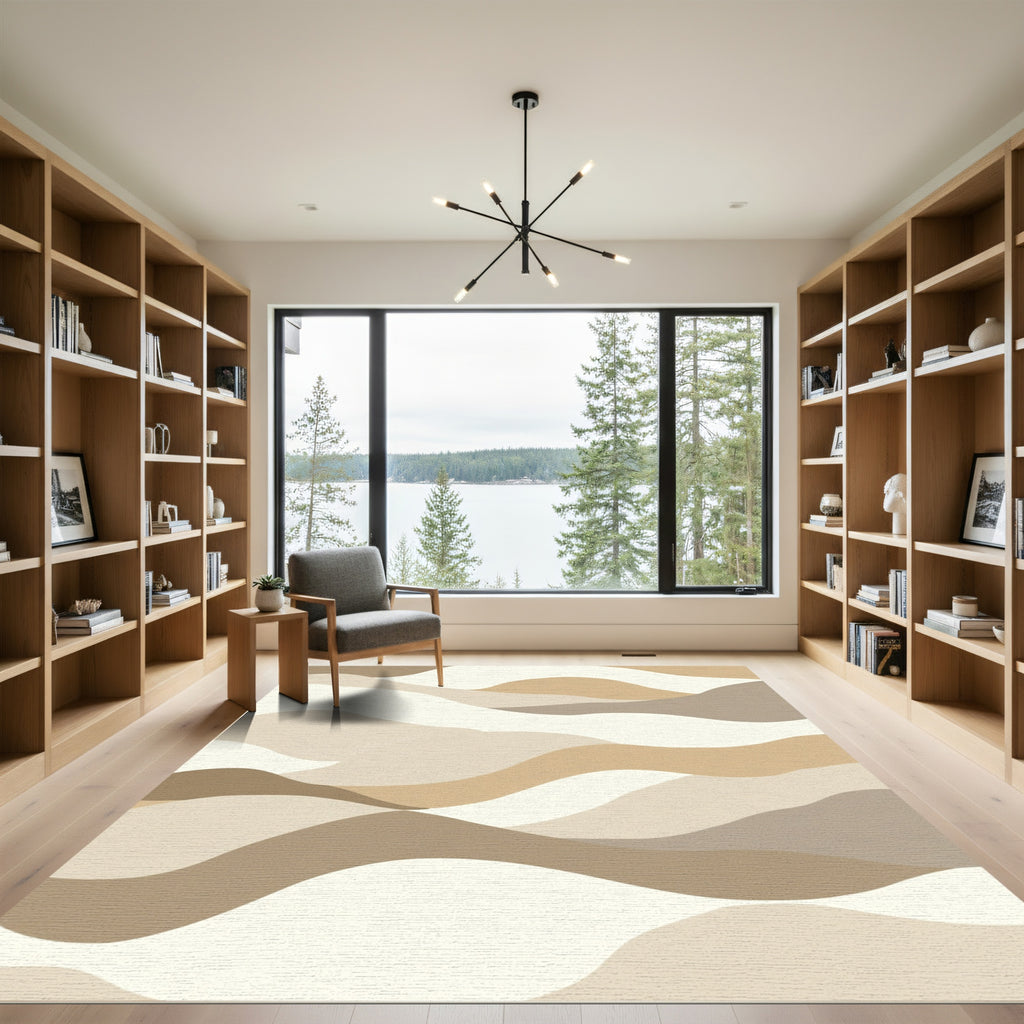 Earthy Abstract Landscape Wave Rug