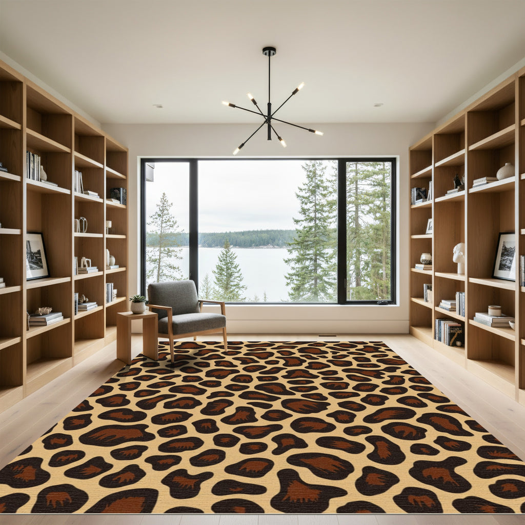 Brown And Tan Animal Spots Rug